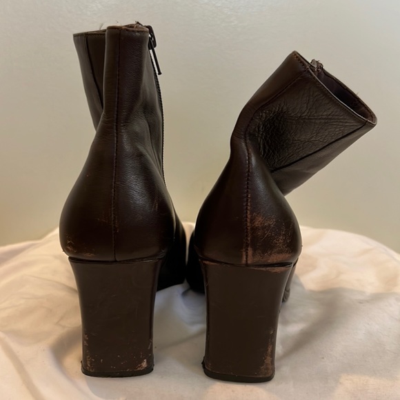 Vintage 90s Vis a Vie chocolate brown chunky ankle boot size 8 - Picture 6 of 9